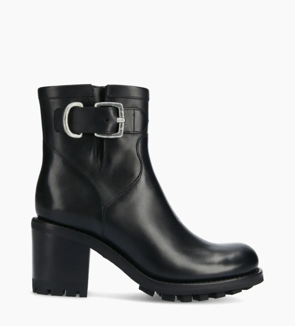 Hot FREE LANCE Paris Boot biker à boucle - Justy 70 - Cuir lisse - Noir