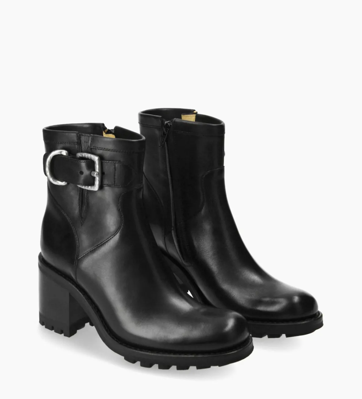 Hot FREE LANCE Paris Boot biker à boucle - Justy 70 - Cuir lisse - Noir