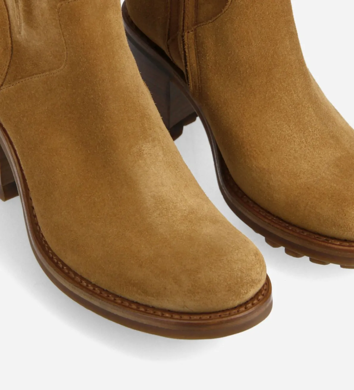 New FREE LANCE Paris Boot biker à boucle - Justy 70 - Cuir velours - Cigare
