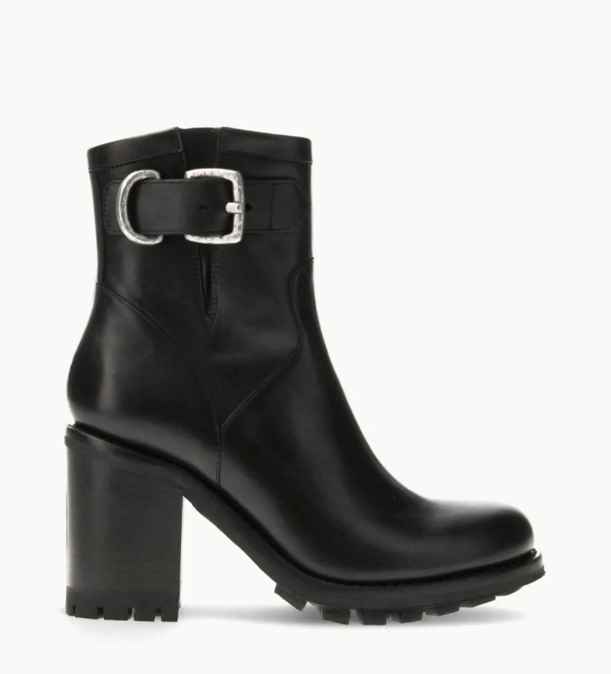 New FREE LANCE Paris Boot biker à boucle - Justy 90 - Cuir lisse - Noir
