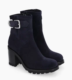 Discount FREE LANCE Paris Boot biker à boucle - Justy 90 - Cuir velours - Marine