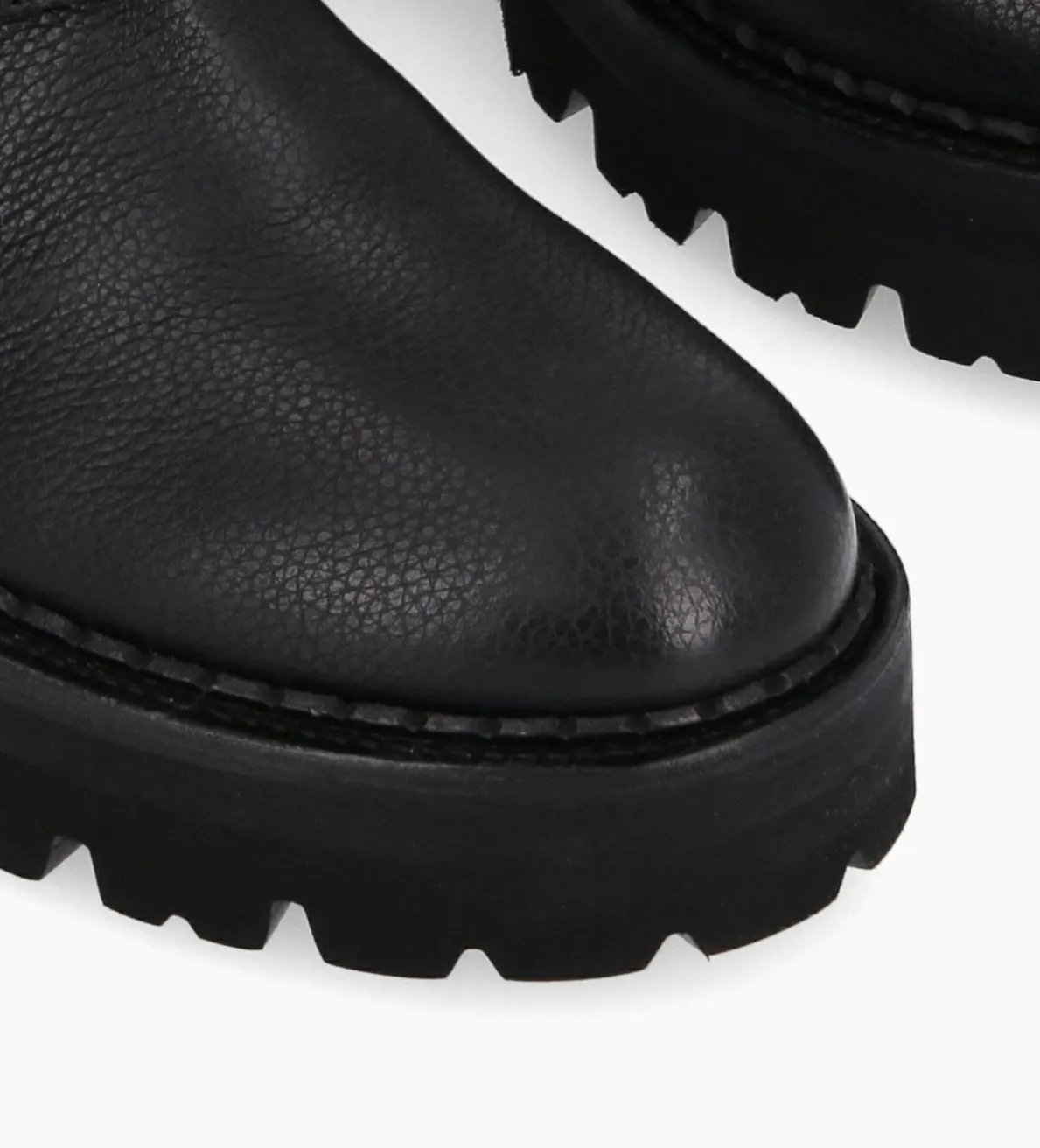 FREE LANCE Paris Boot biker à double boucle - Carrie 45 - Cuir grainé - Noir