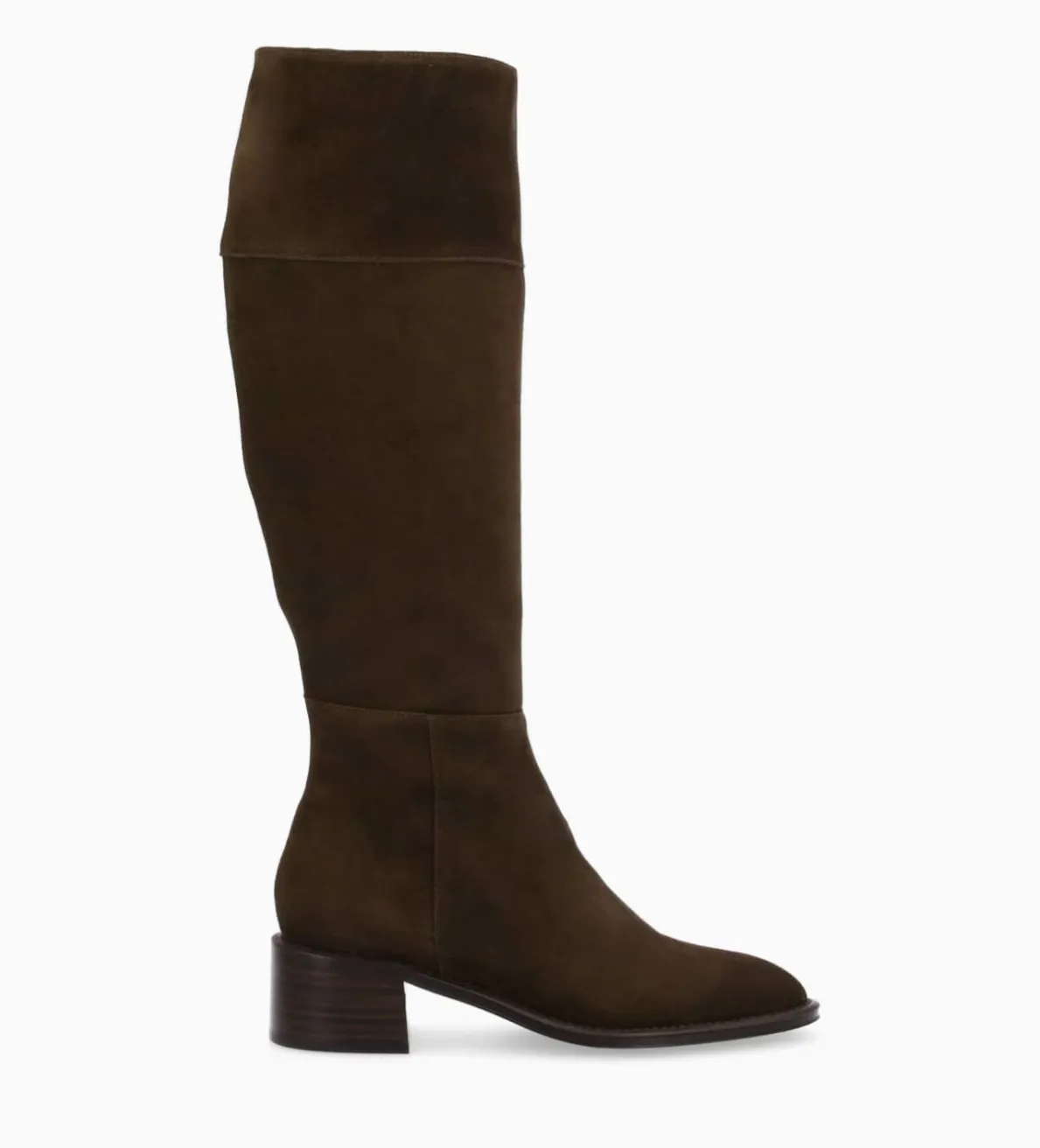 FREE LANCE Paris Botte à talon - Lora 50 - Cuir velours - Marron foncé Marronfoncé