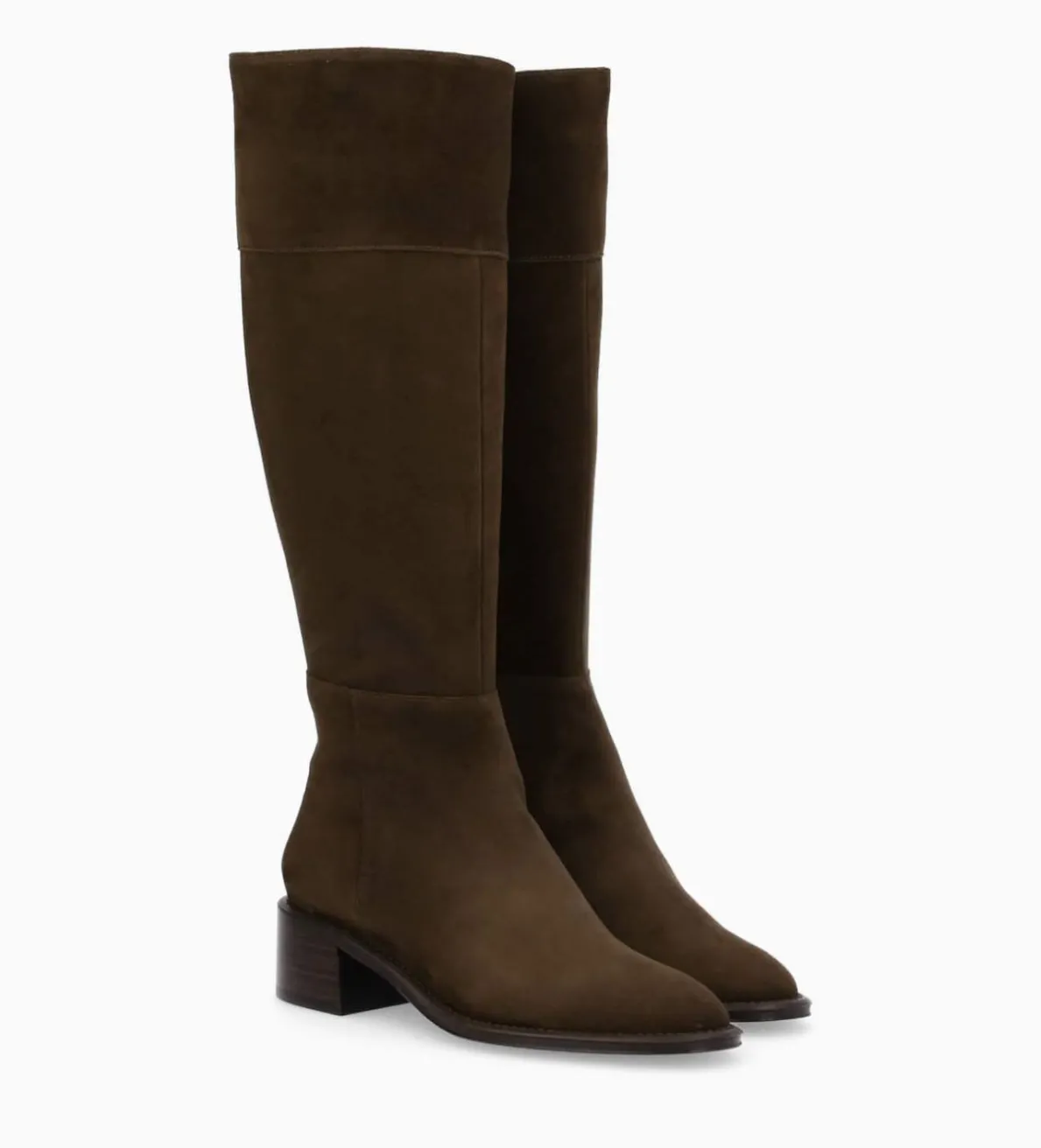 FREE LANCE Paris Botte à talon - Lora 50 - Cuir velours - Marron foncé Marronfoncé