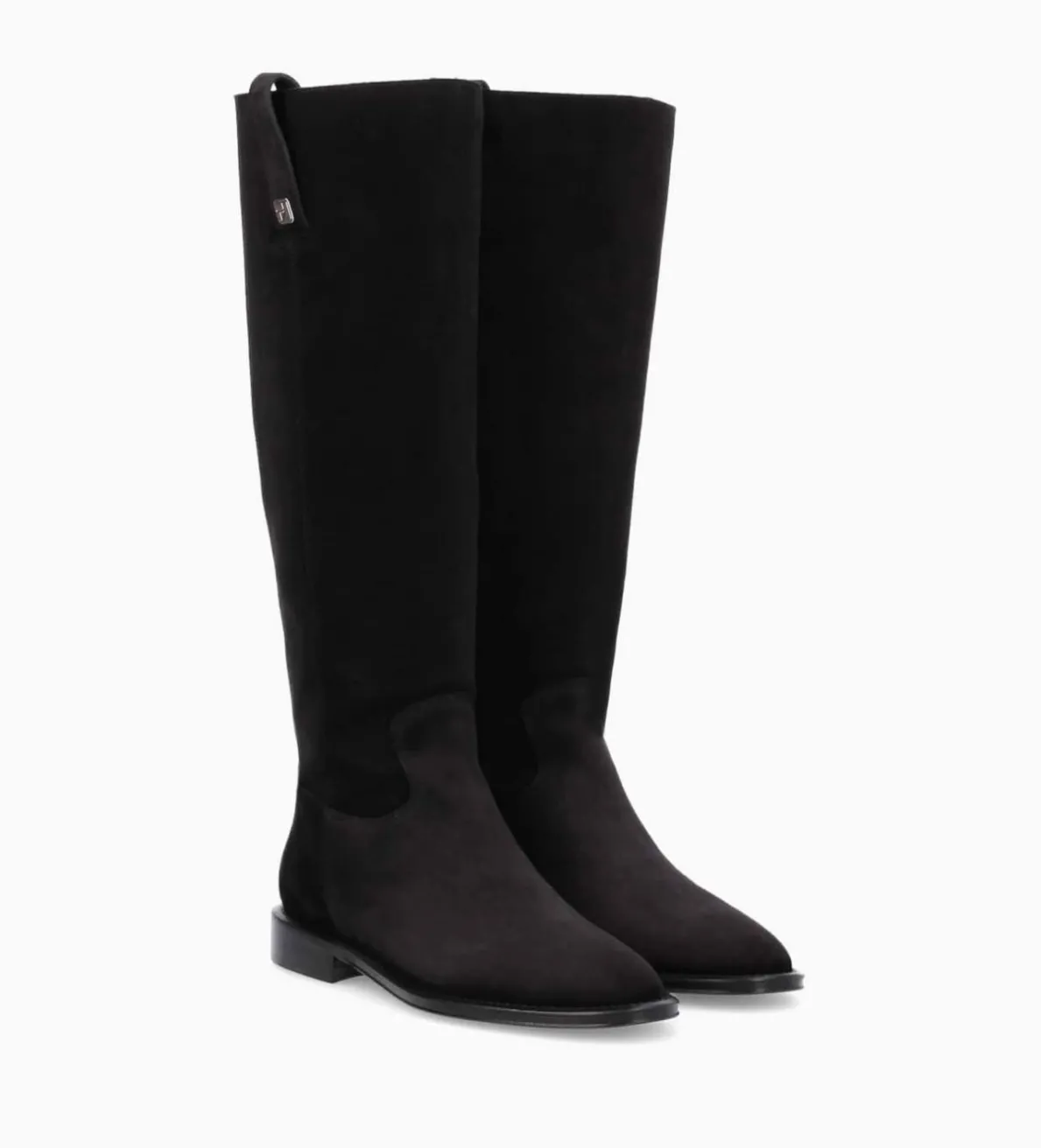 Best FREE LANCE Paris Botte à talon plat - Joan - Cuir velours - Noir