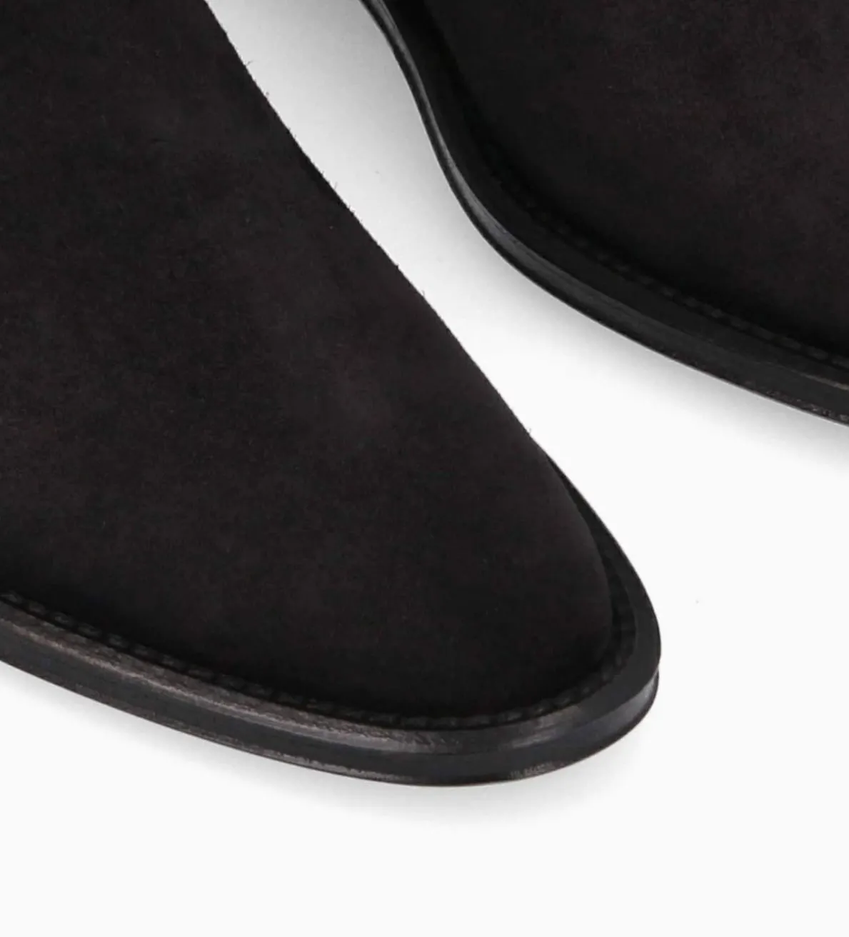 Best FREE LANCE Paris Botte à talon plat - Joan - Cuir velours - Noir