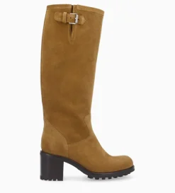 Online FREE LANCE Paris Botte biker à boucle - Biker 7 - Cuir velours - Sienna