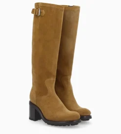 Online FREE LANCE Paris Botte biker à boucle - Biker 7 - Cuir velours - Sienna