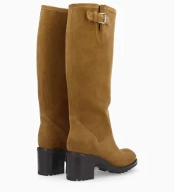 Online FREE LANCE Paris Botte biker à boucle - Biker 7 - Cuir velours - Sienna
