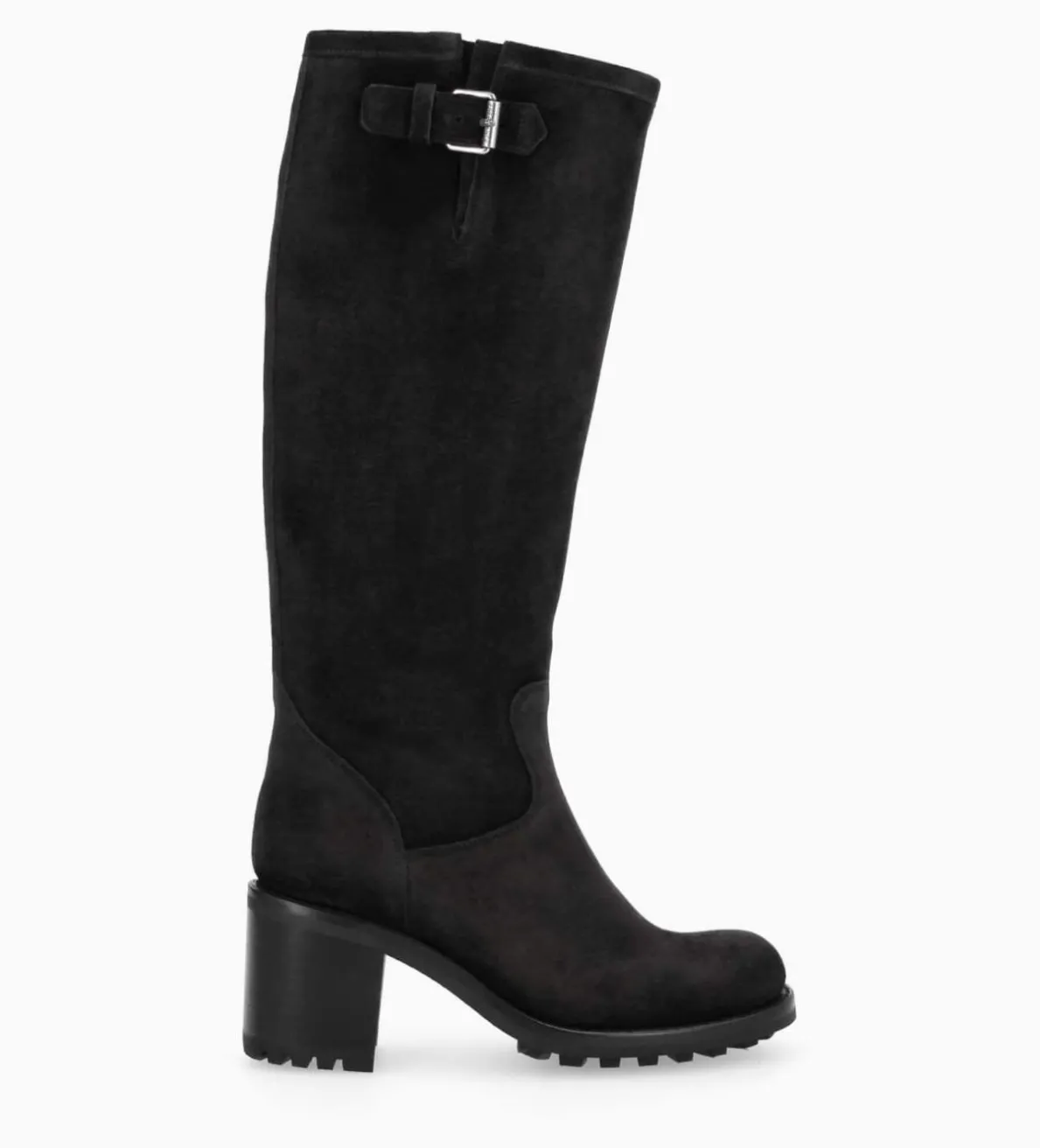 Hot FREE LANCE Paris Botte biker à boucle - Biker 7 - Cuir velours - Noir