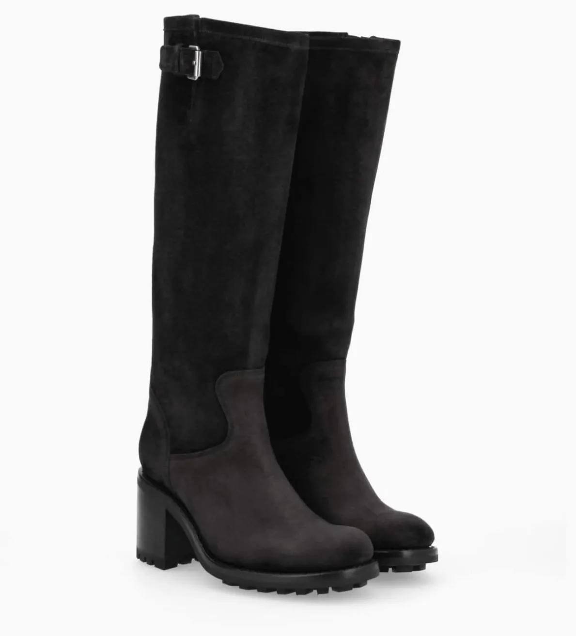 Hot FREE LANCE Paris Botte biker à boucle - Biker 7 - Cuir velours - Noir