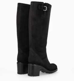 Hot FREE LANCE Paris Botte biker à boucle - Biker 7 - Cuir velours - Noir