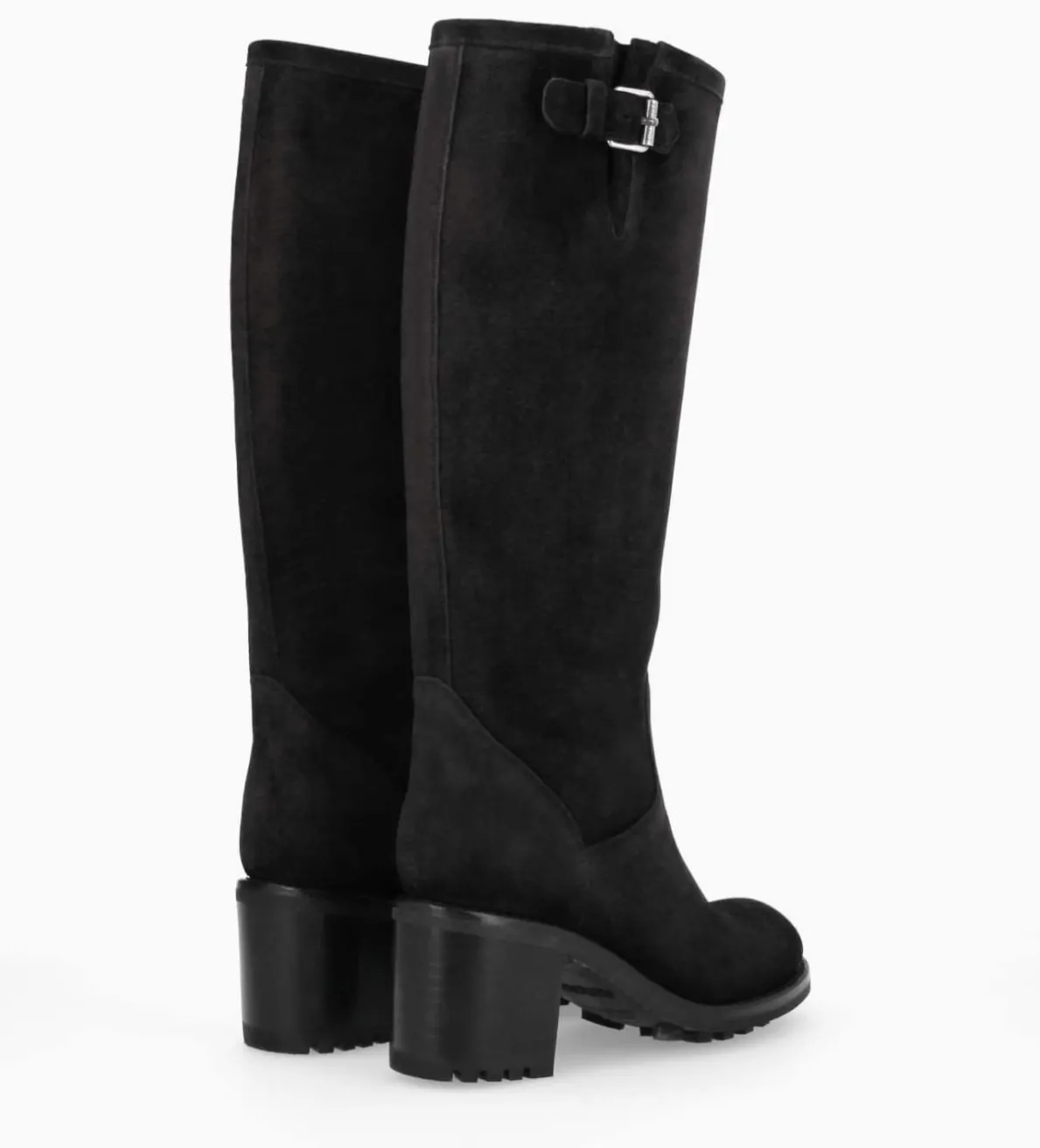 Hot FREE LANCE Paris Botte biker à boucle - Biker 7 - Cuir velours - Noir