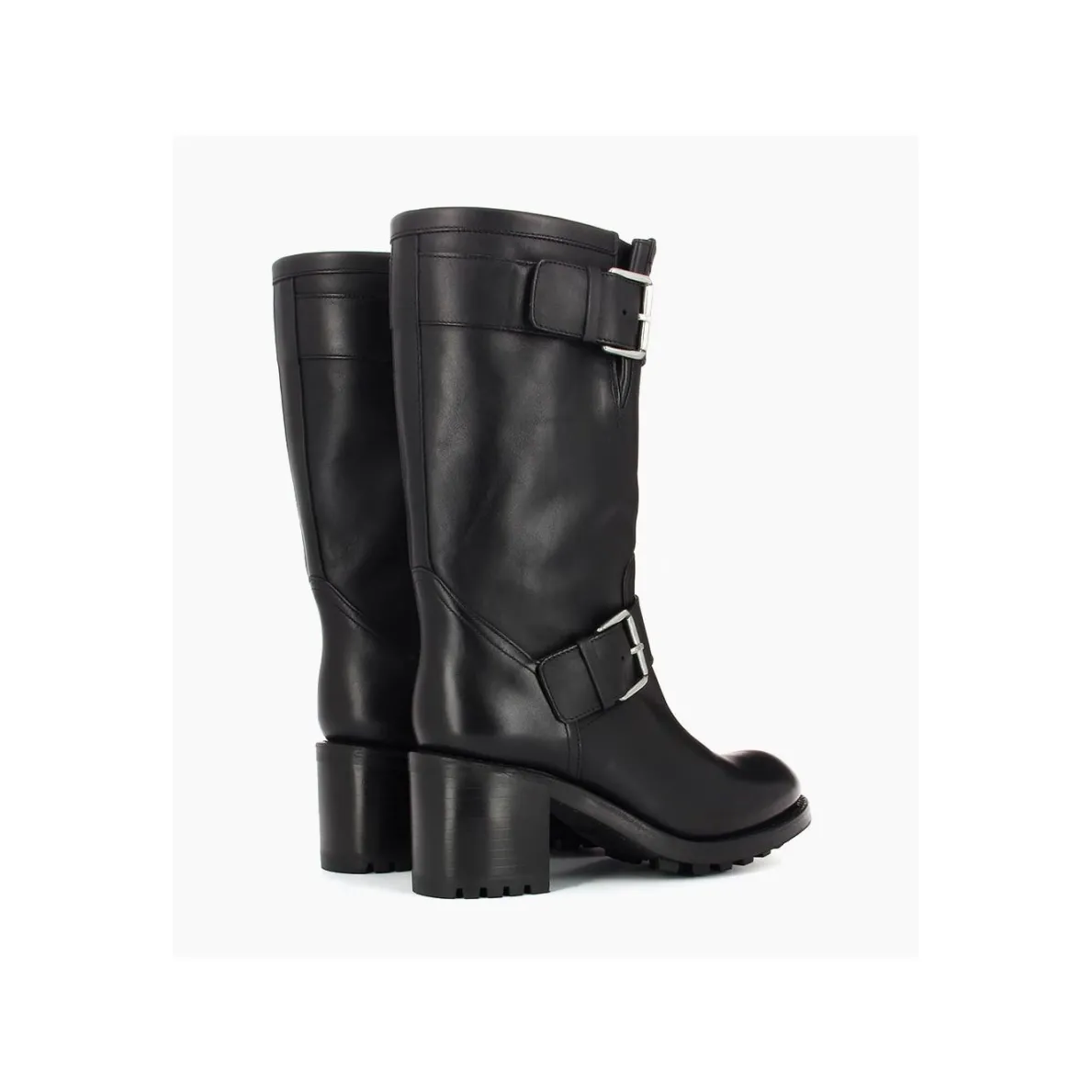 Best FREE LANCE Paris Botte biker à double boucle biker - Biker 70 - Cuir lisse - Noir