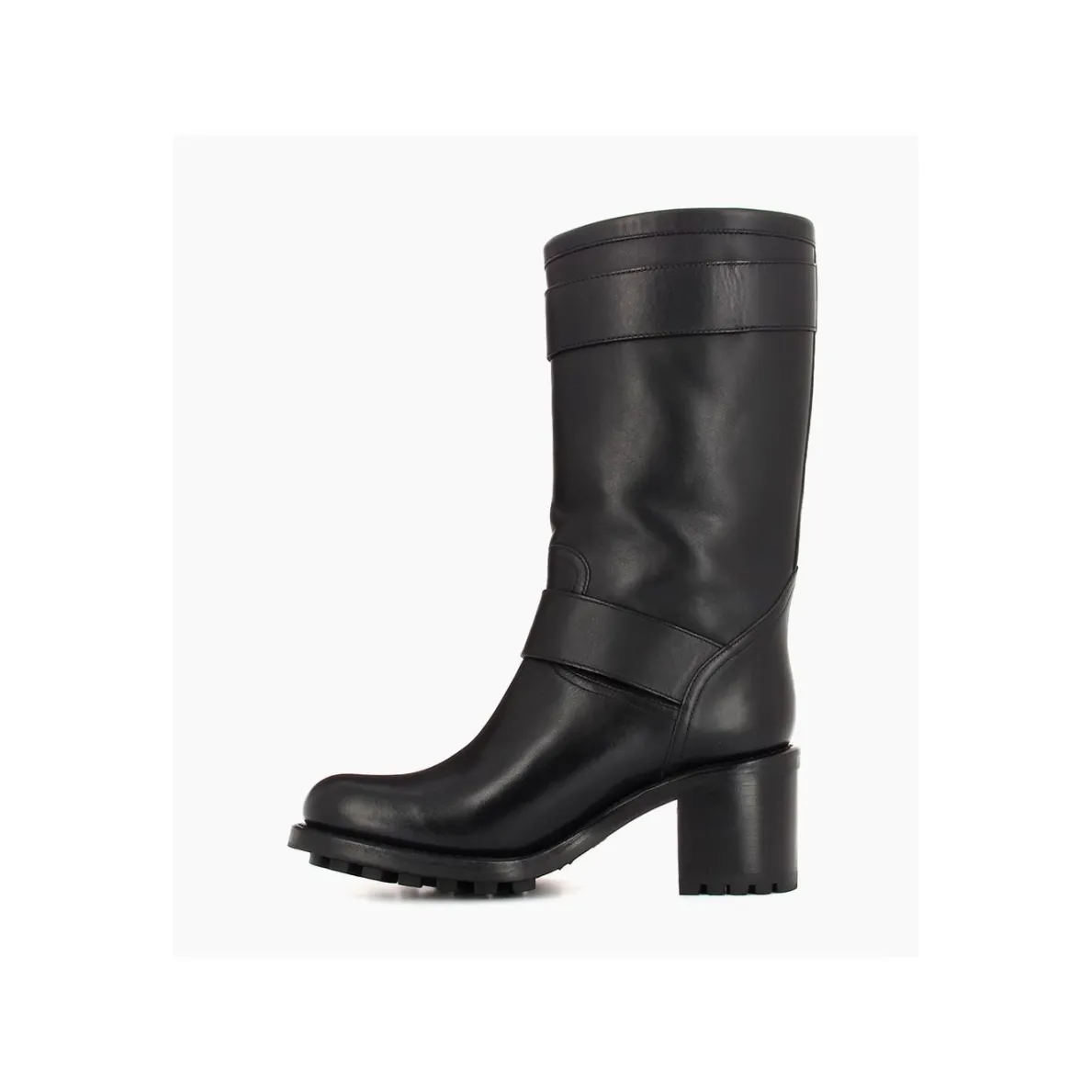 Best FREE LANCE Paris Botte biker à double boucle biker - Biker 70 - Cuir lisse - Noir