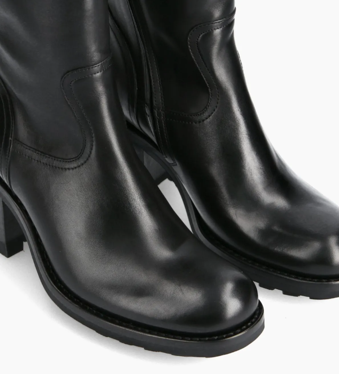 Best FREE LANCE Paris Botte biker zippée à boucle - Justy 70 - Cuir lisse - Noir