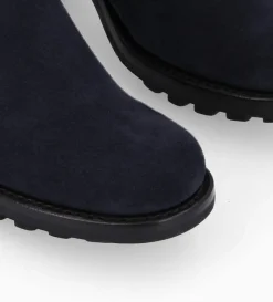 New FREE LANCE Paris Botte biker zippée à boucle - Justy 70 - Cuir velours - Marine