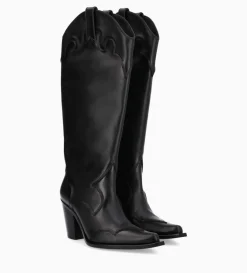 Best FREE LANCE Paris Botte western à talon - Annie 80 - Cuir de veau lisse mat - Noir
