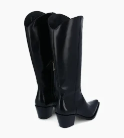 Best FREE LANCE Paris Botte western à talon - Ruby 50 - Cuir de veau lisse brillant - Noir