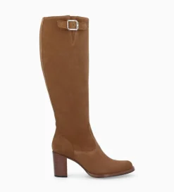 FREE LANCE Paris Botte zippée à talon - Legend 70 - Cuir velours - Sienna