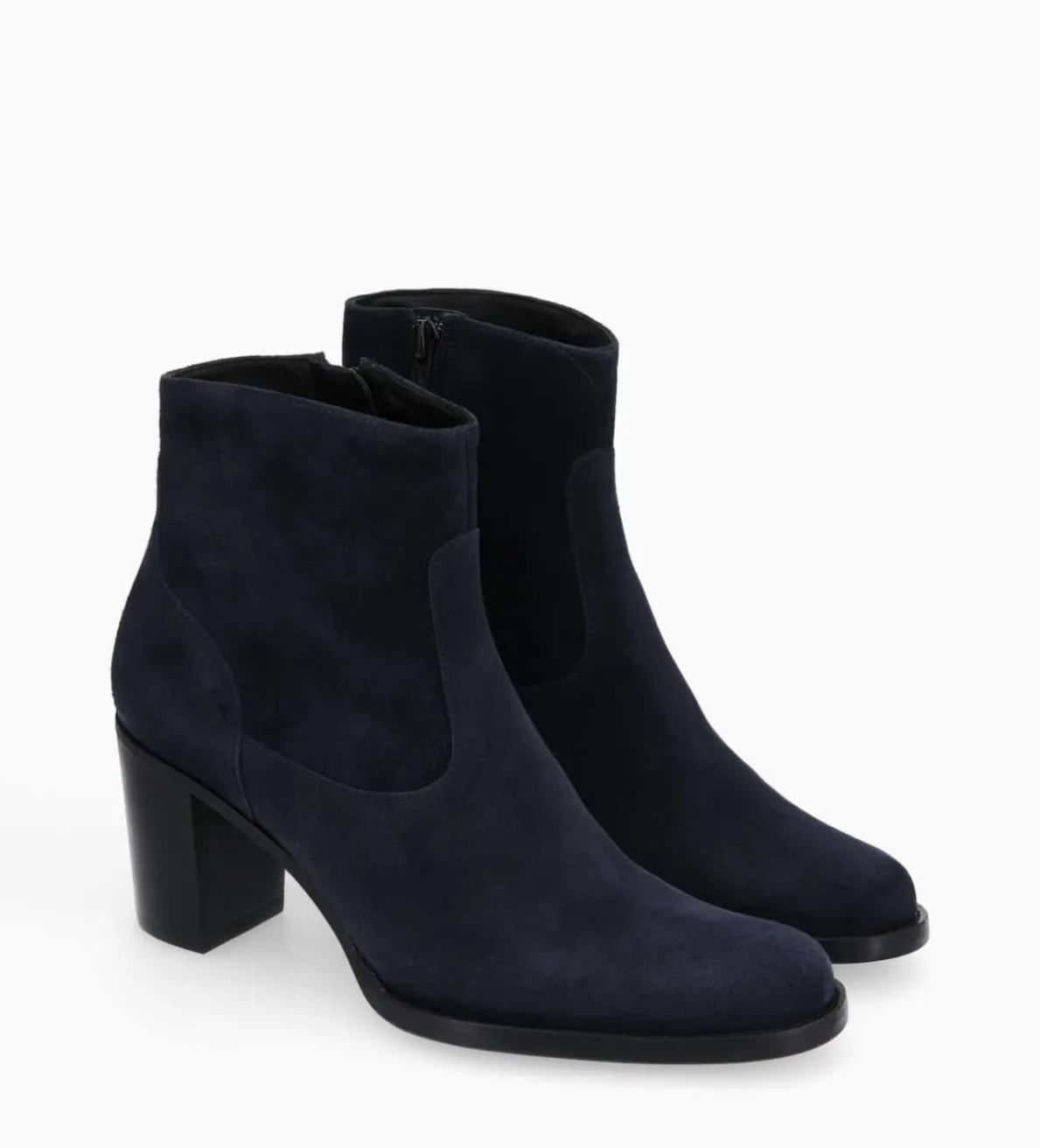 Outlet FREE LANCE Paris Bottine à talon à zip - Legend 70 - Cuir velours - Marine