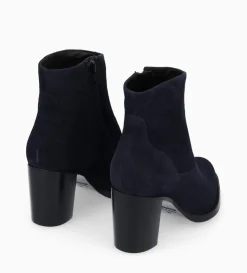 Outlet FREE LANCE Paris Bottine à talon à zip - Legend 70 - Cuir velours - Marine