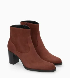 Clearance FREE LANCE Paris Bottine à talon à zip - Legend 70 - Cuir velours - Grenat