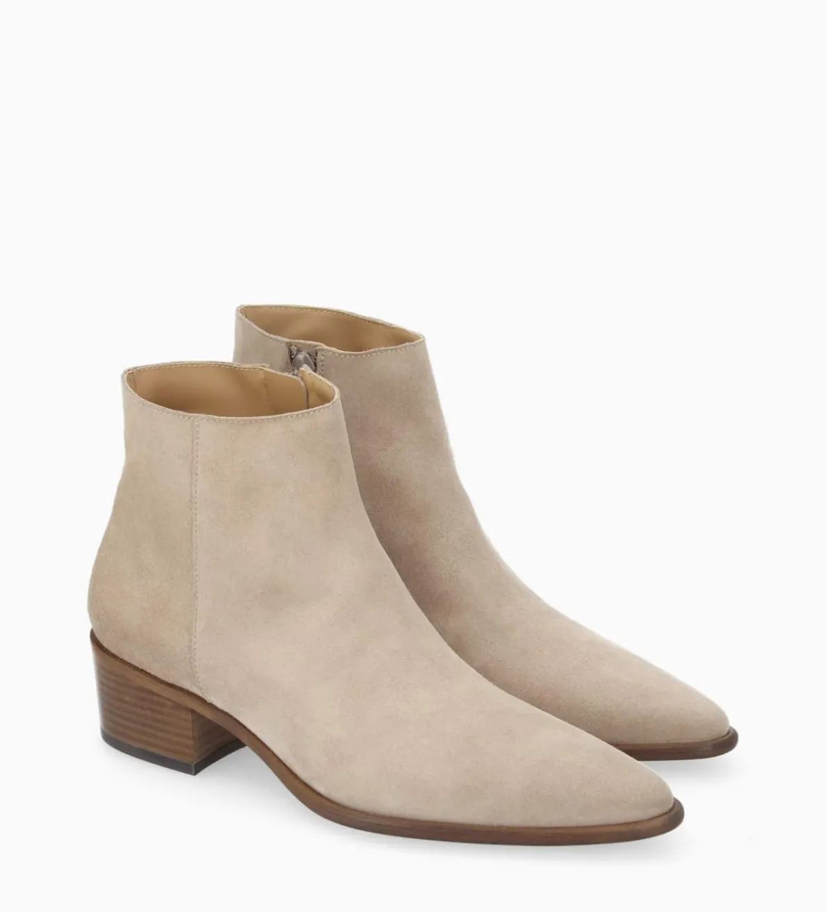 FREE LANCE Paris Bottine à talon à zip - Megan 50 - Cuir velours - Taupe