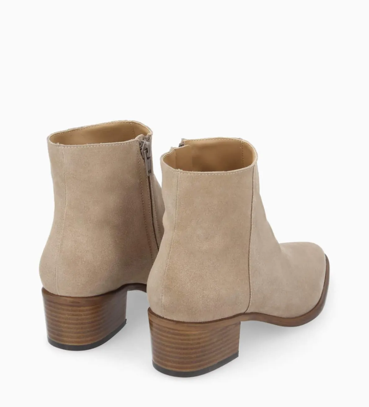 FREE LANCE Paris Bottine à talon à zip - Megan 50 - Cuir velours - Taupe