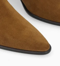 New FREE LANCE Paris Bottine à talon à zip - Megan 50 - Cuir velours - Tabac