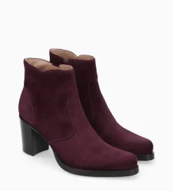 FREE LANCE Paris Bottine à talon à zip - Paddy 70 - Cuir velours - Bordeaux