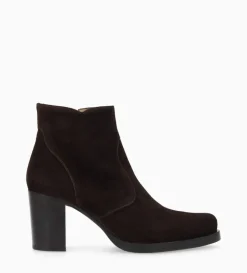 Discount FREE LANCE Paris Bottine à talon à zip - Paddy 70 - Cuir velours - Marron foncé Marronfoncé