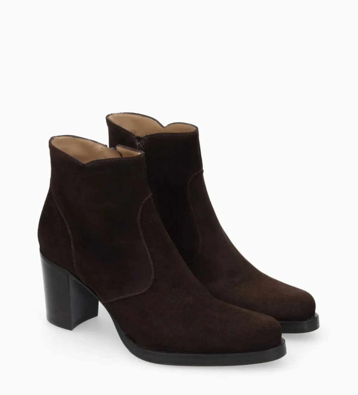 Discount FREE LANCE Paris Bottine à talon à zip - Paddy 70 - Cuir velours - Marron foncé Marronfoncé
