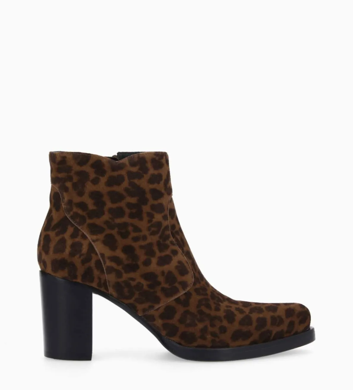 Hot FREE LANCE Paris Bottine à talon à zip - Paddy 70 - Cuir velours - Léopard
