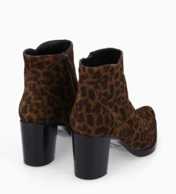 Hot FREE LANCE Paris Bottine à talon à zip - Paddy 70 - Cuir velours - Léopard