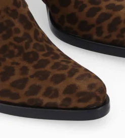 Hot FREE LANCE Paris Bottine à talon à zip - Paddy 70 - Cuir velours - Léopard