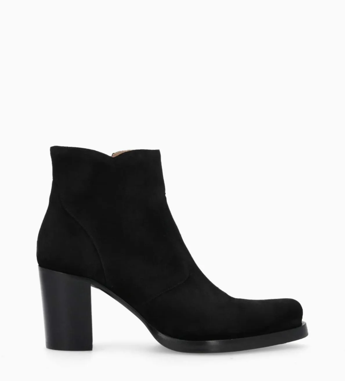New FREE LANCE Paris Bottine à talon à zip - Paddy 70 - Cuir velours - Noir