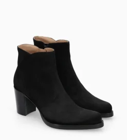 New FREE LANCE Paris Bottine à talon à zip - Paddy 70 - Cuir velours - Noir