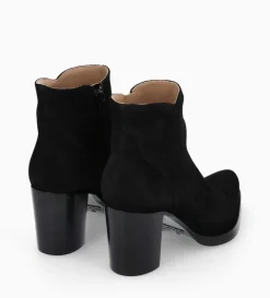 New FREE LANCE Paris Bottine à talon à zip - Paddy 70 - Cuir velours - Noir