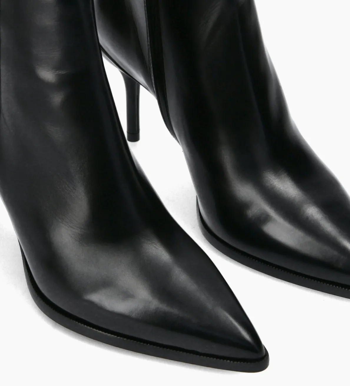 FREE LANCE Paris Bottine à talon aiguille - Jamie 70 - Cuir de veau lisse - Noir