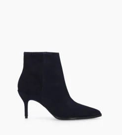 Outlet FREE LANCE Paris Bottine à talon aiguille - Jamie 70 - Cuir velours - Marine