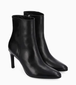 Outlet FREE LANCE Paris Bottine à talon aiguille zippée - Stella 85 - Cuir de veau lisse brillant - Noir