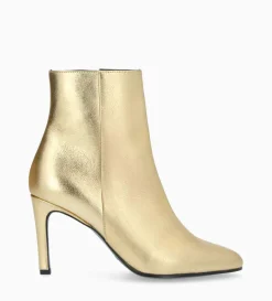 Outlet FREE LANCE Paris Bottine à talon aiguille zippée - Stella 85 - Cuir métallisé - Or
