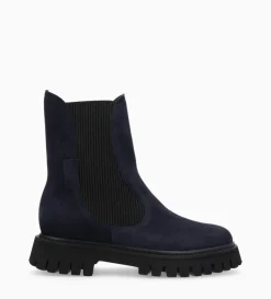 Discount FREE LANCE Paris Bottine chelsea - Georgia - Cuir velours - Marine