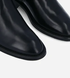 New FREE LANCE Paris Bottine chelsea - Harri 25 - Cuir de veau lisse brillant/Maille - Noir