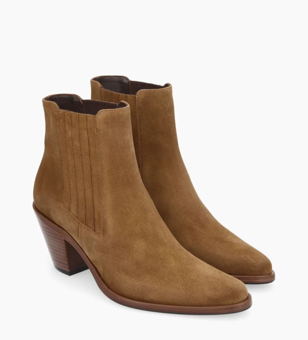 Best FREE LANCE Paris Bottine chelsea à talon - Jane 70 - Cuir velours - Sienna