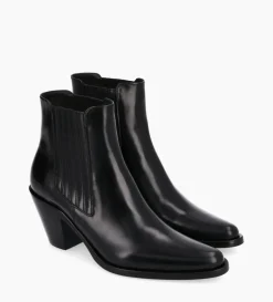 New FREE LANCE Paris Bottine chelsea à talon - Jane 70 - Cuir de veau lisse - Noir