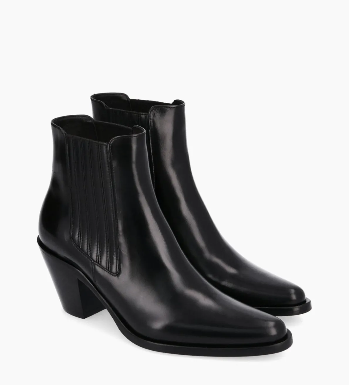 New FREE LANCE Paris Bottine chelsea à talon - Jane 70 - Cuir de veau lisse - Noir