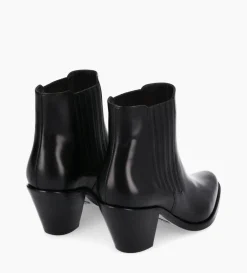 New FREE LANCE Paris Bottine chelsea à talon - Jane 70 - Cuir de veau lisse - Noir