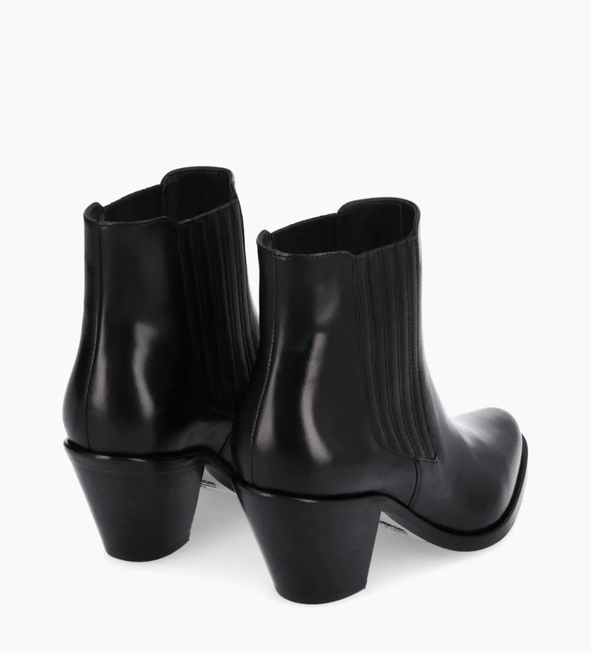 New FREE LANCE Paris Bottine chelsea à talon - Jane 70 - Cuir de veau lisse - Noir